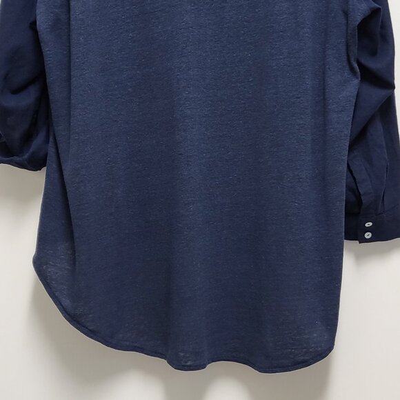 Martha Stewart Collection Shirt Linen Blend Womens 3X Plus Button Up Long Sleeve - Picture 8 of 14